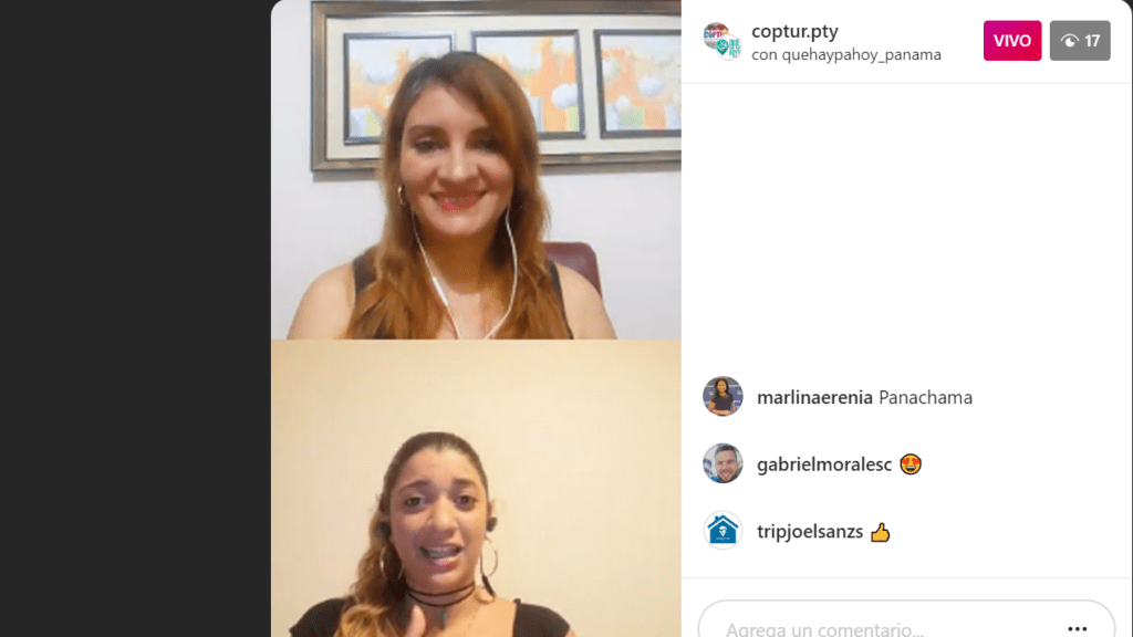 Captura de entrevista por Instagram e Jazmín Jiménez en cuarentena