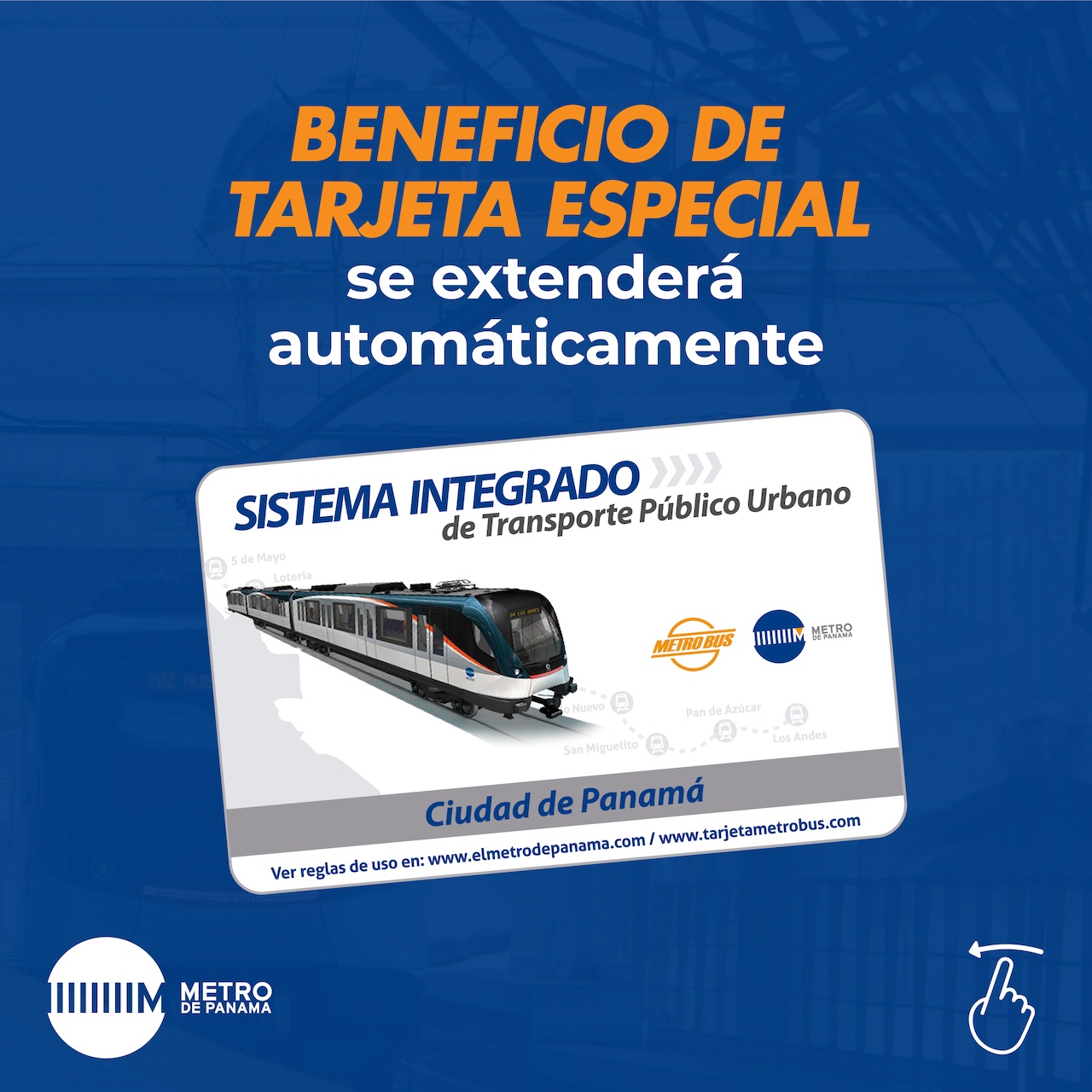 Beneficio de tarjeta especial del Metro se extenderá
